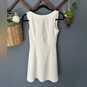 Balletcore Aline Open Back White Bachelorette Mini Dress Size XS NYE Zip Closure